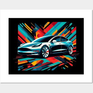 Tesla Model 3 Posters and Art